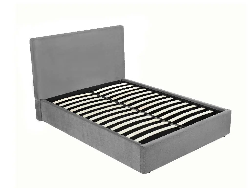 Lisbon Ottoman Storage Bed Frame in Smoked Grey