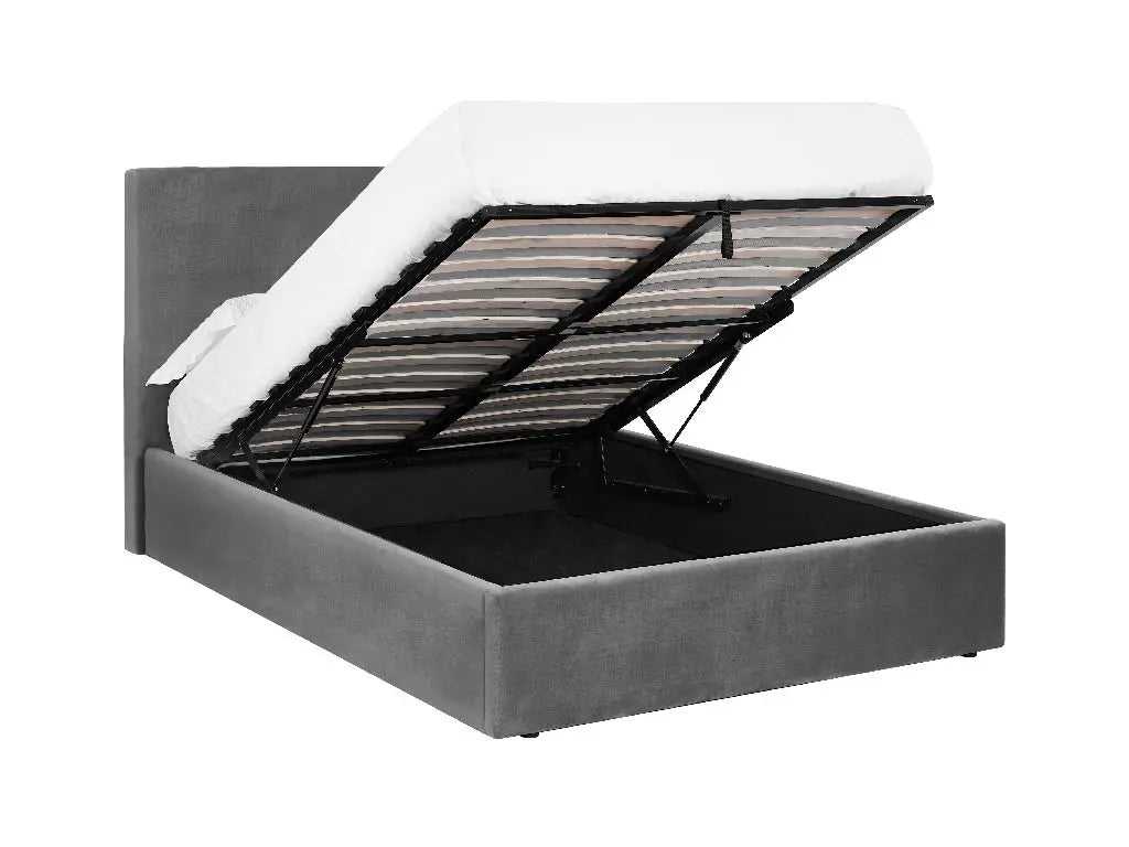 Lisbon Ottoman Storage Bed Frame in Smoked Grey