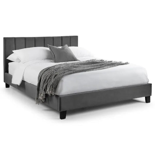 Julian Bowen Rosa Velvet Bed in a Box in Grey Velvet - ROS001