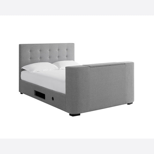 LPD Furniture Mayfair Fabric TV Bed in Grey - MAYFAIR4.6*