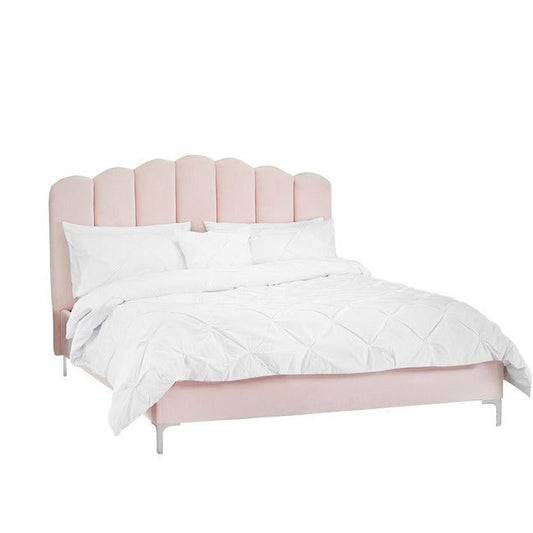 LPD Furniture Willow Fabric Bed Frame in Pink - WILLOWPIN3.0*