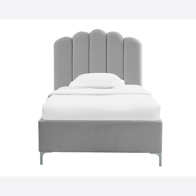 LPD Furniture Willow Fabric Bed Frame in Silver - WILLOWSIL3.0*