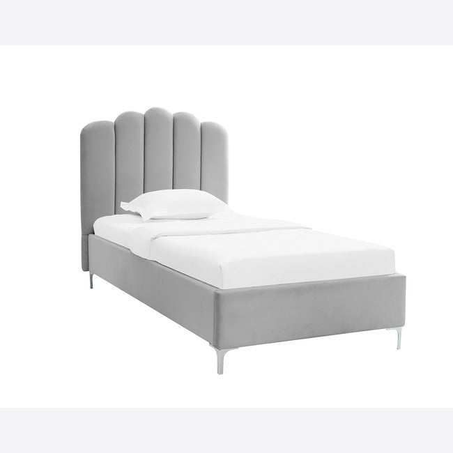 LPD Furniture Willow Fabric Bed Frame in Silver - WILLOWSIL3.0*