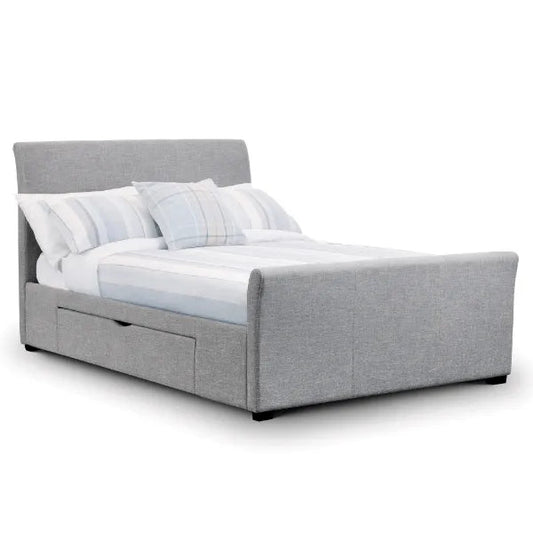 Julian Bowen Capri Fabric Bed with Drawers in Light Grey - CAP001