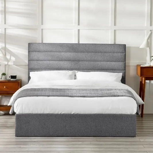 Julian Bowen Merida Lift-Up Storage Bed in Grey Linen - MER301