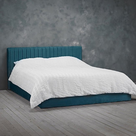 LPD Furniture Berlin Fabric Storage Bed Frame in Teal - BERLINTEA4.0*