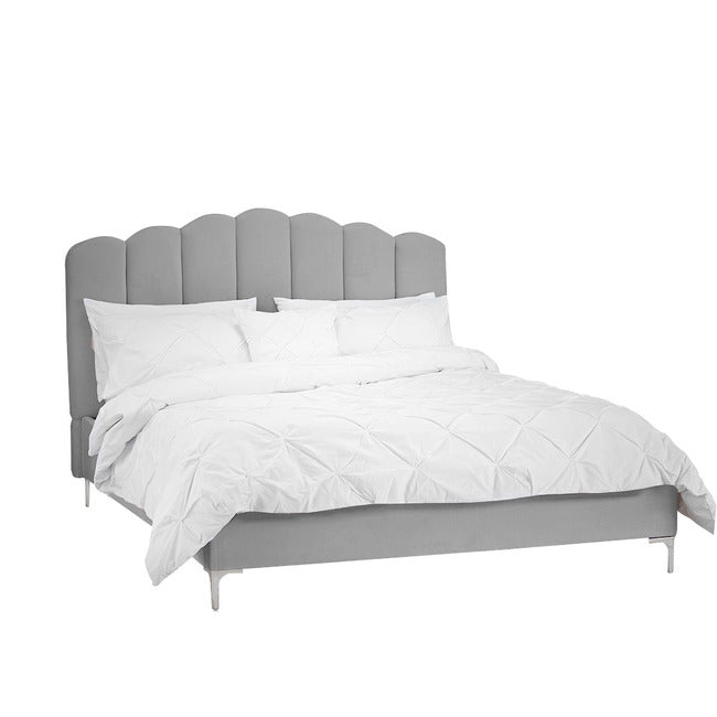 LPD Furniture Willow Fabric Bed Frame in Silver - WILLOWSIL3.0*
